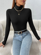 Solid Turtleneck Slim Fit Bodysuit
